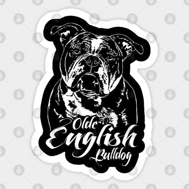 Olde English Bulldog dog lover dog portrait Sticker by wilsigns